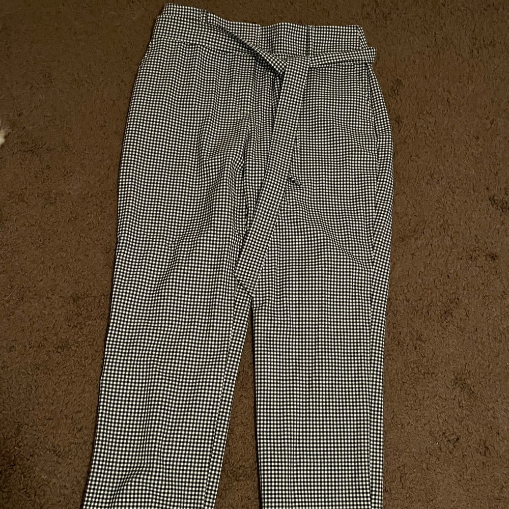 Capri length gingham work pants. Size 10.